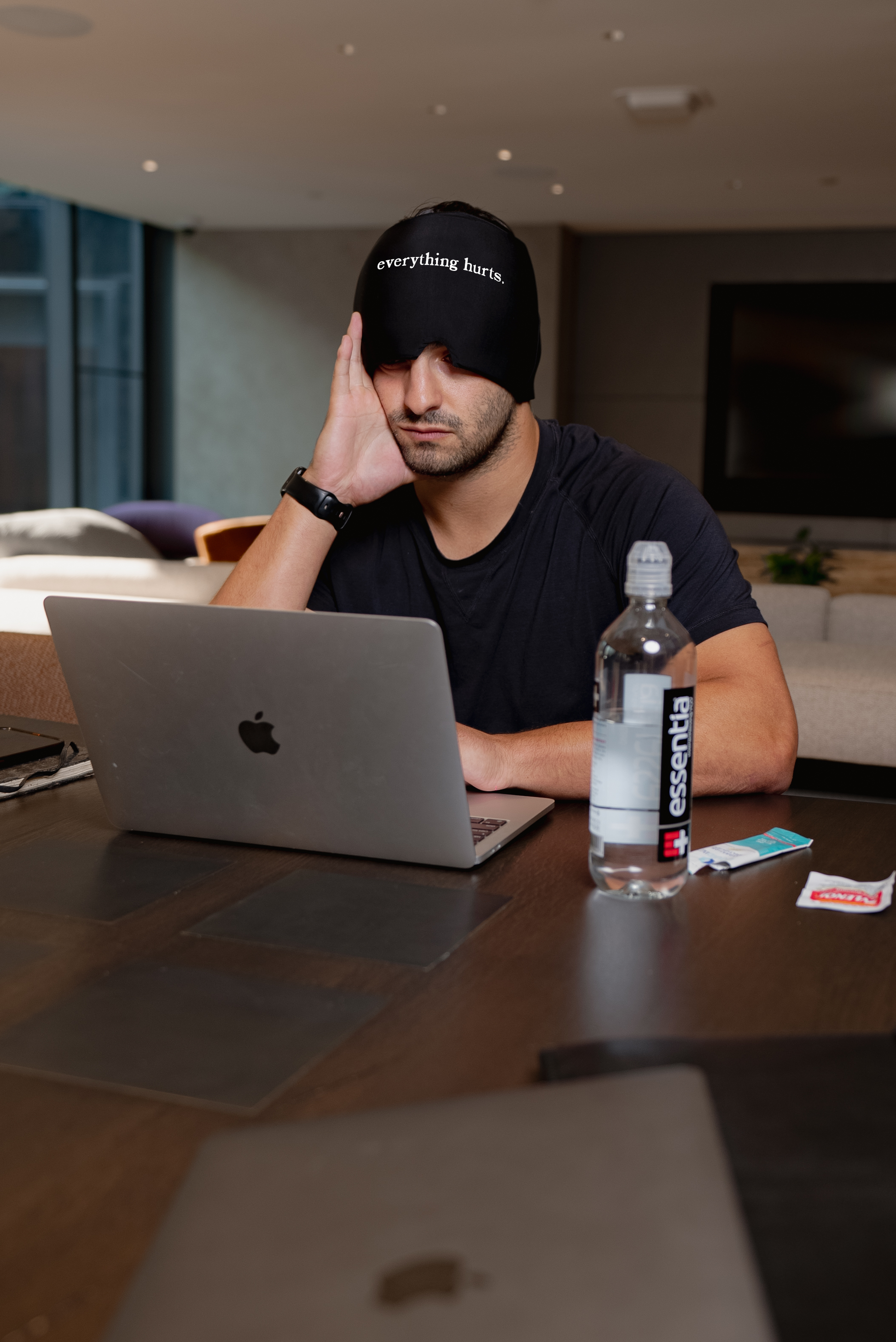 "everything hurts." hangover hugg - Hangover Hat